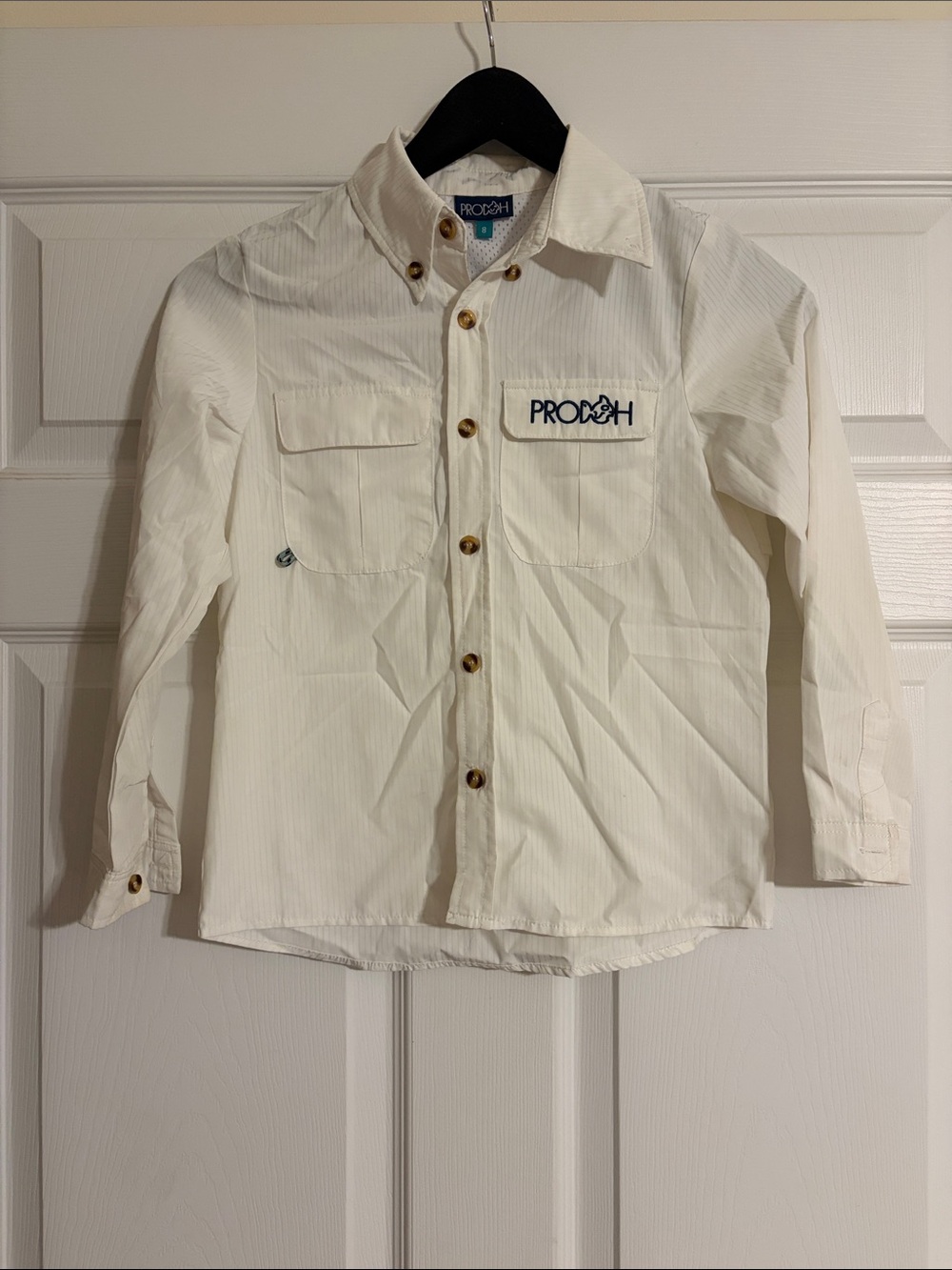 PRODOH Kids Long Sleeve Fishing Shirt White Size Youth 8